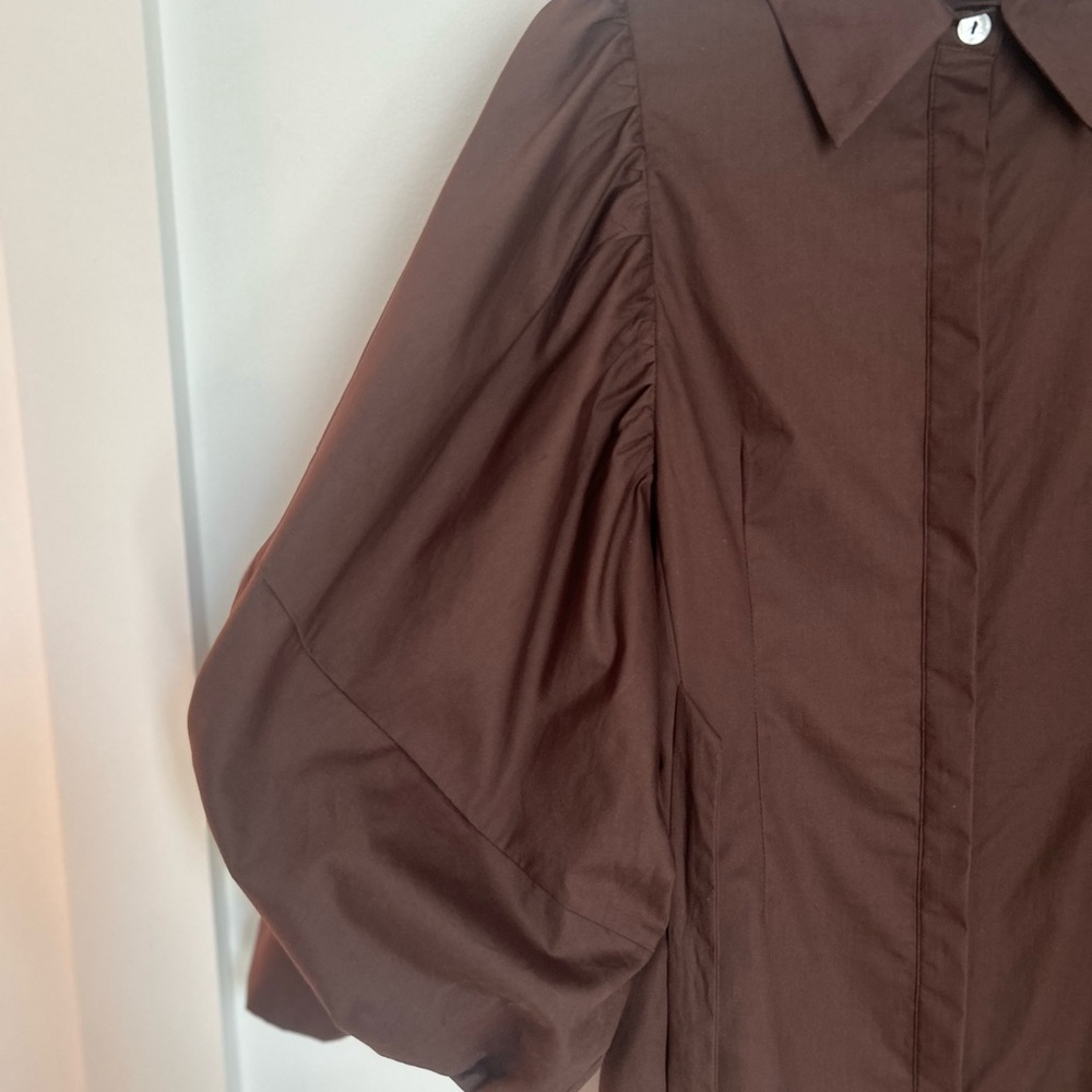 The Brynn Tie-Waist Mini Dress - Mocha Size Small - Picture 4 of 16